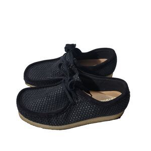 Clarks Original Men Wallabee Black Mesh shoes Made In Portugal Sz 8 M